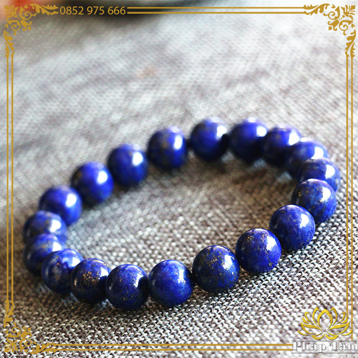Vòng Tay Phong Thủy Đá Lapis Lazuli Ngọc Lưu Ly Cao Cấp Vân Tự Nhiên - Pháp Tâm