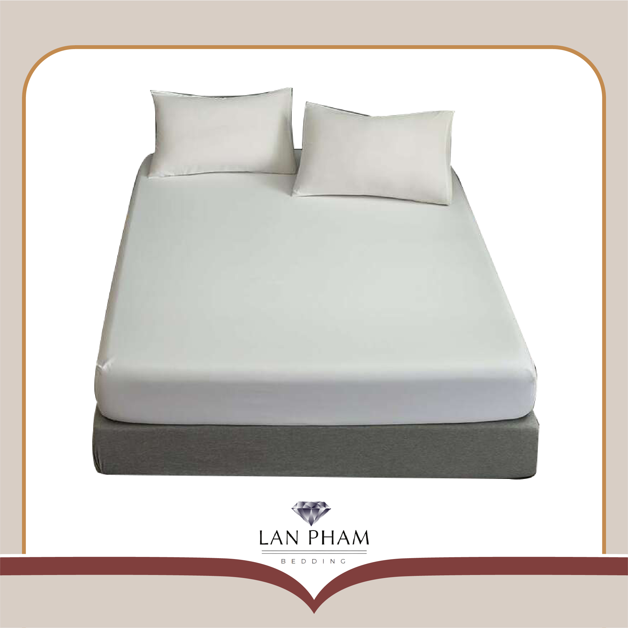 Ga - Drap Giường Lẻ Thun Mát Lạnh Lan Pham Bedding - Màu Trắng