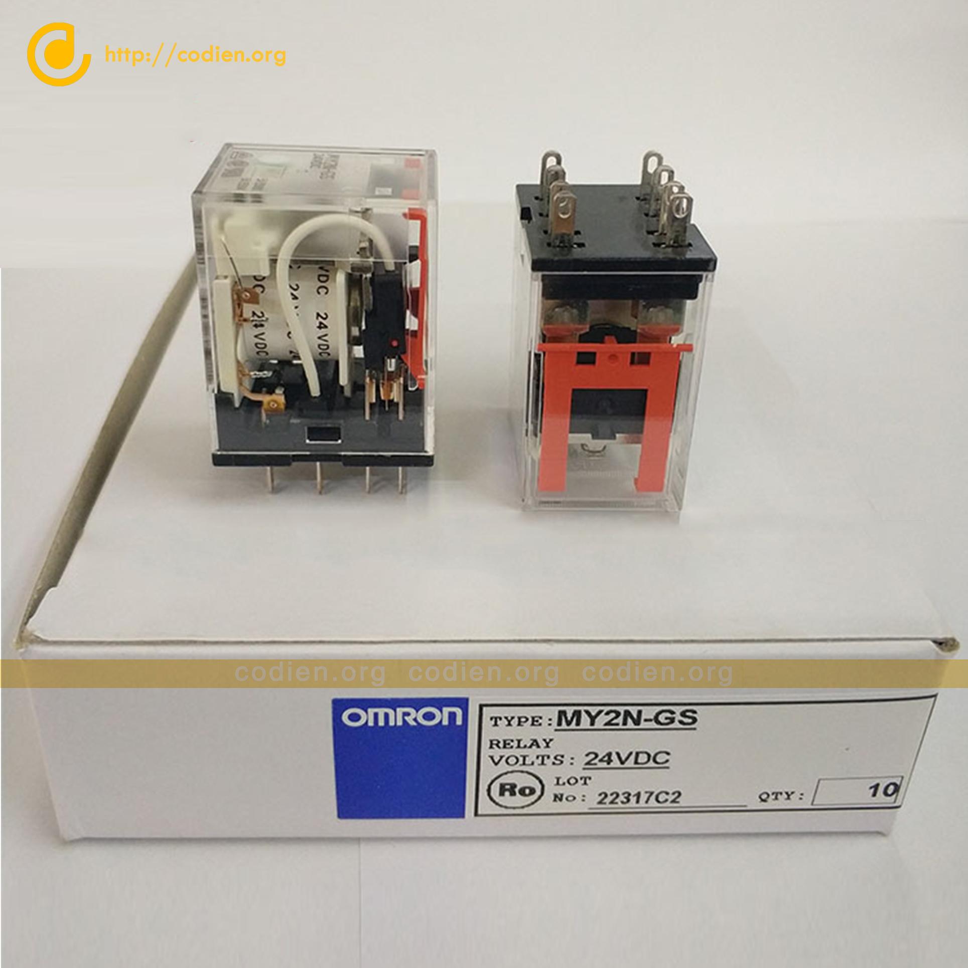 Relay trung gian MY2N-GS có tùy chọn kèm đế