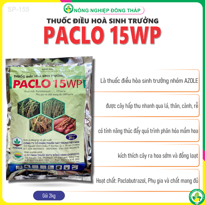 ĐIỀU HÒA SINH TRƯỞNG PACLO 15WP (gói 2kg)