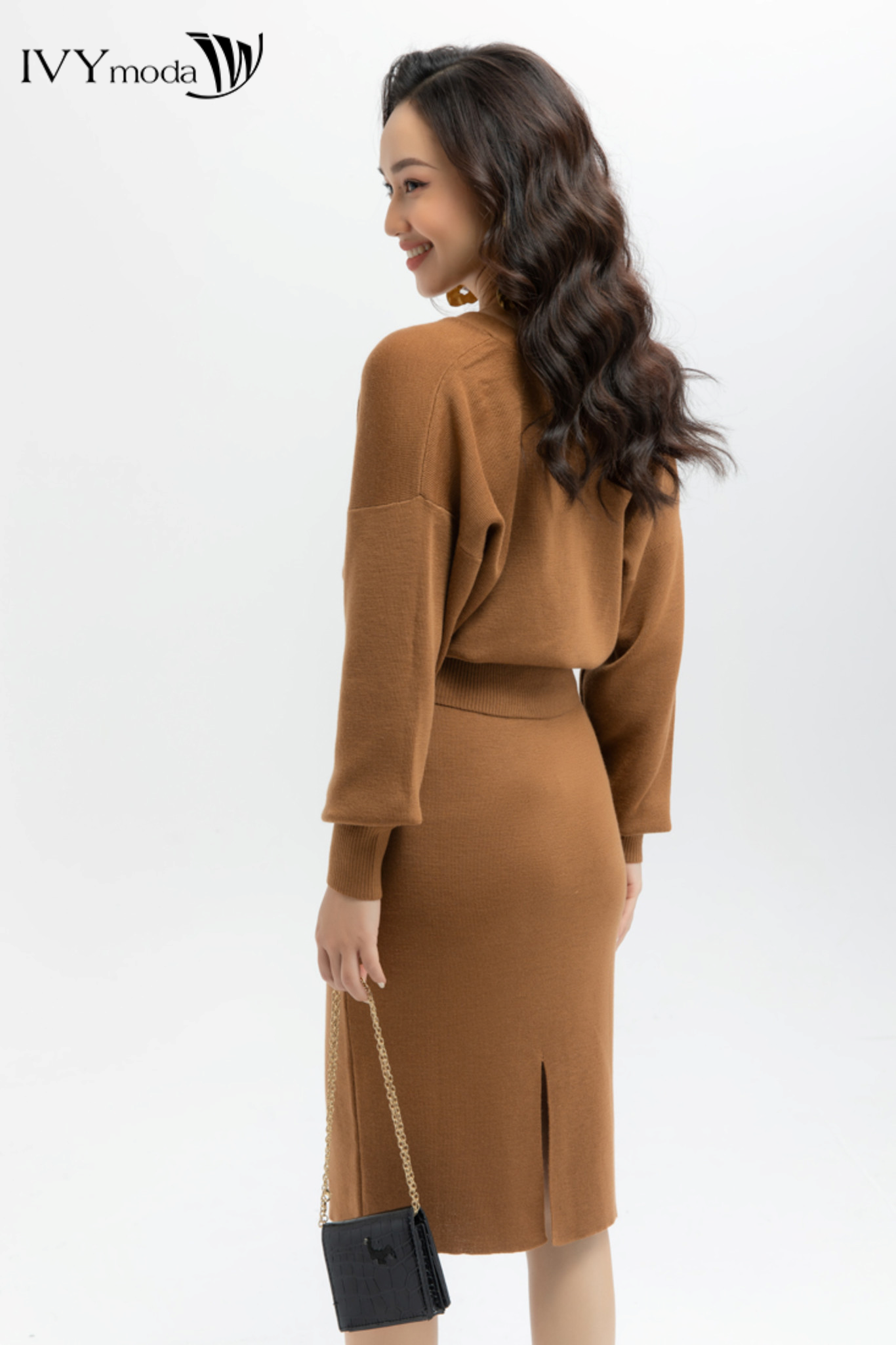 Chân váy len lông cừu cao cấp dáng tiếu thư IVY moda MS 30B7966