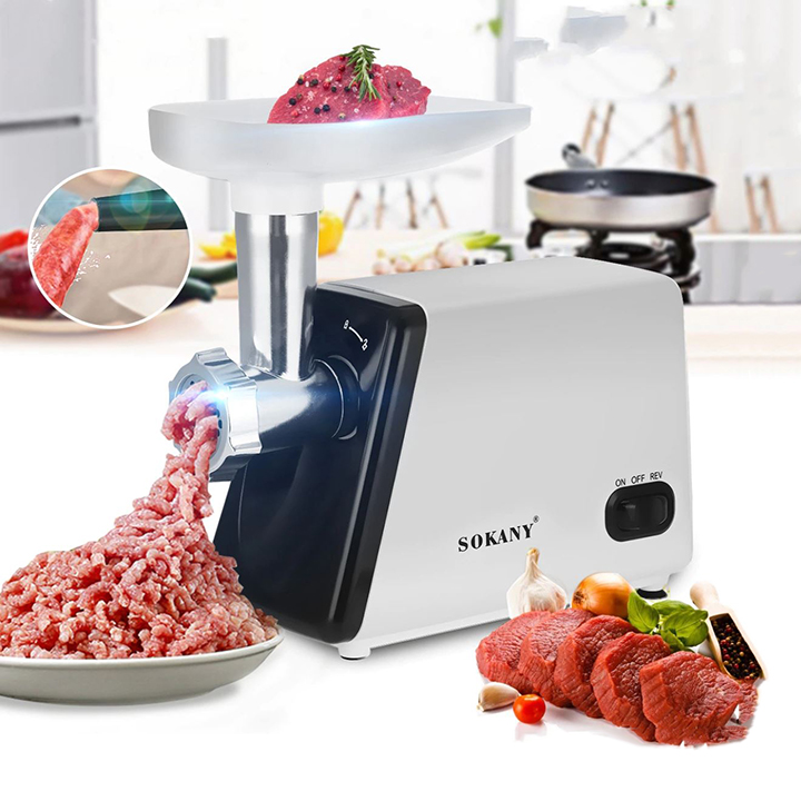 Máy xay và đùn thịt làm xúc xích lạp sườn Sokany 2500W