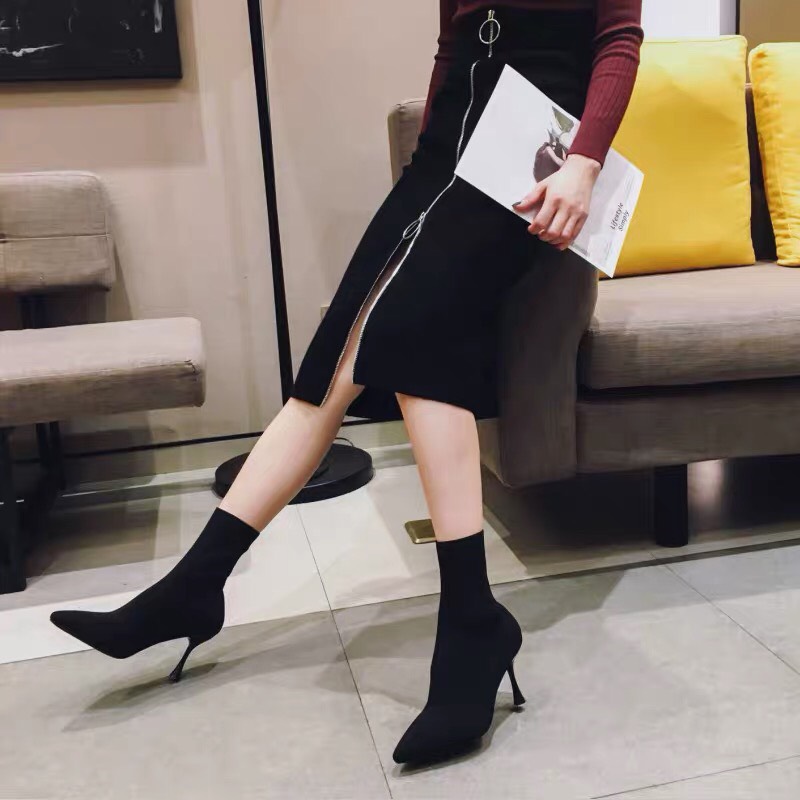 Bốt chun len gót nhọn 7p