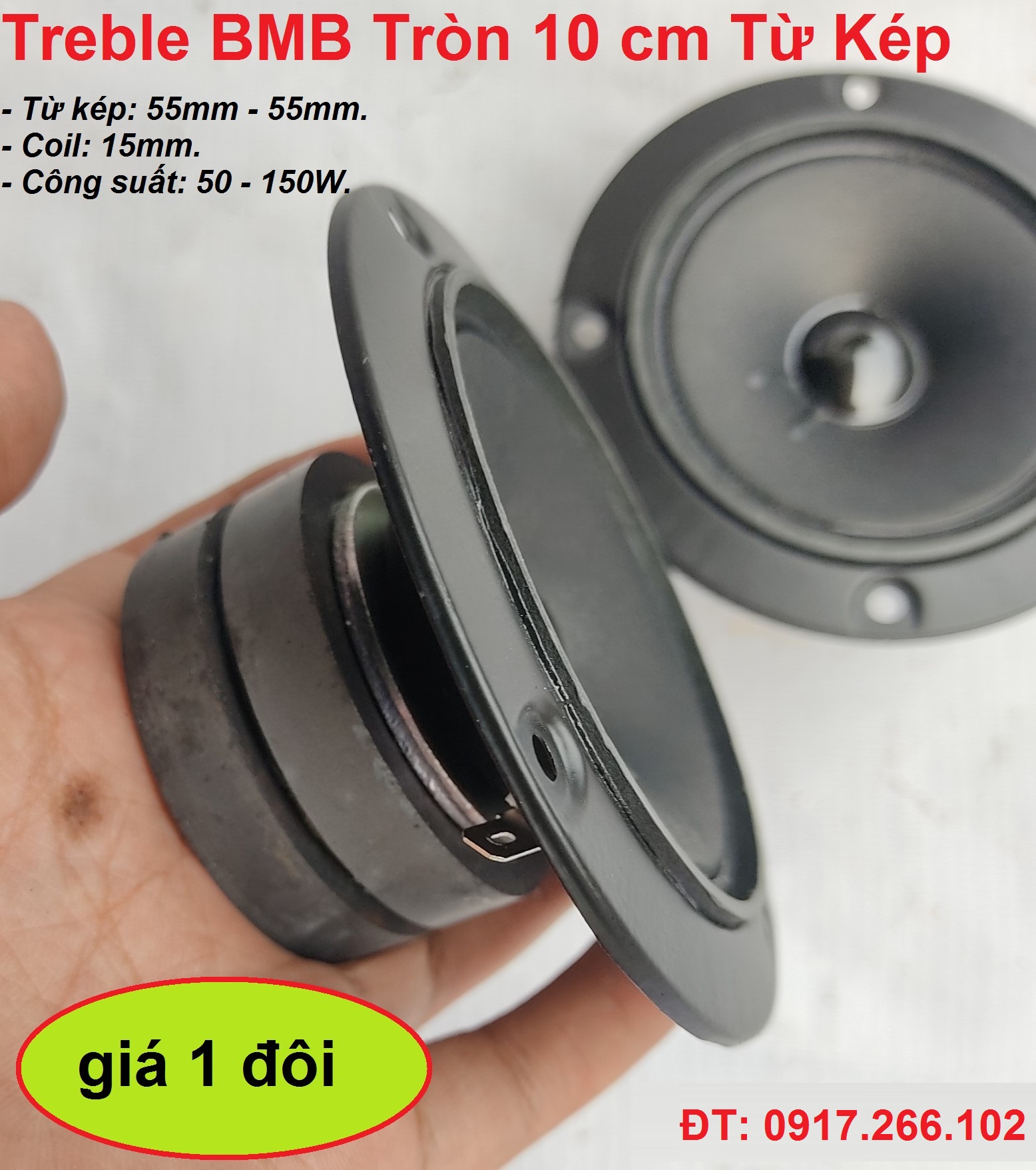 Loa Trép bmb từ kép 10cm - giá 1 cặp treble giấy - củ loa trép rời