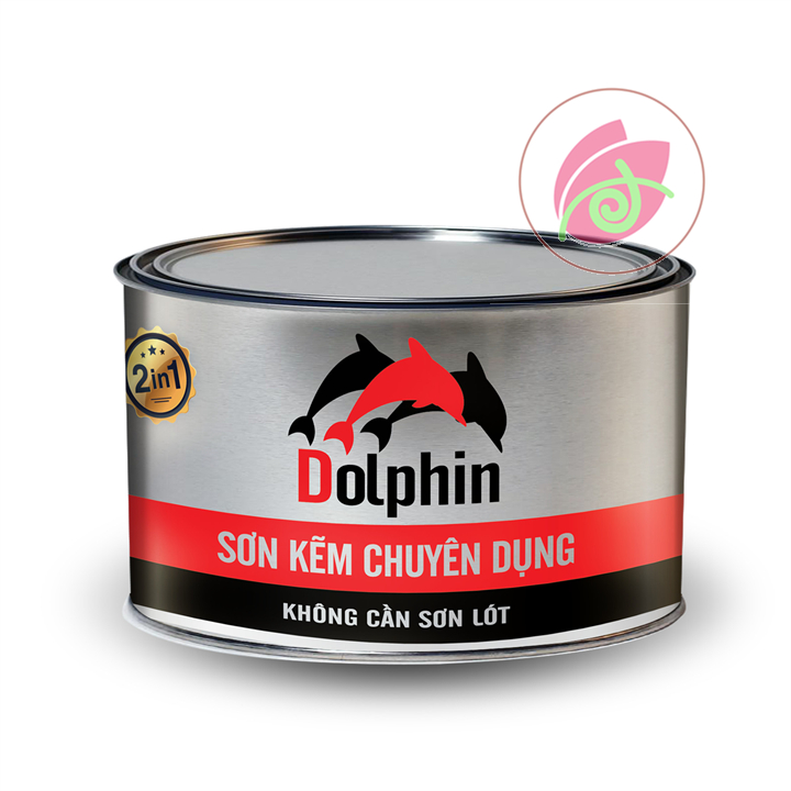 Sơn sắt mạ Kẽm 1k Dolphin nhiều màu (3 trong 1) - Lon 400gr