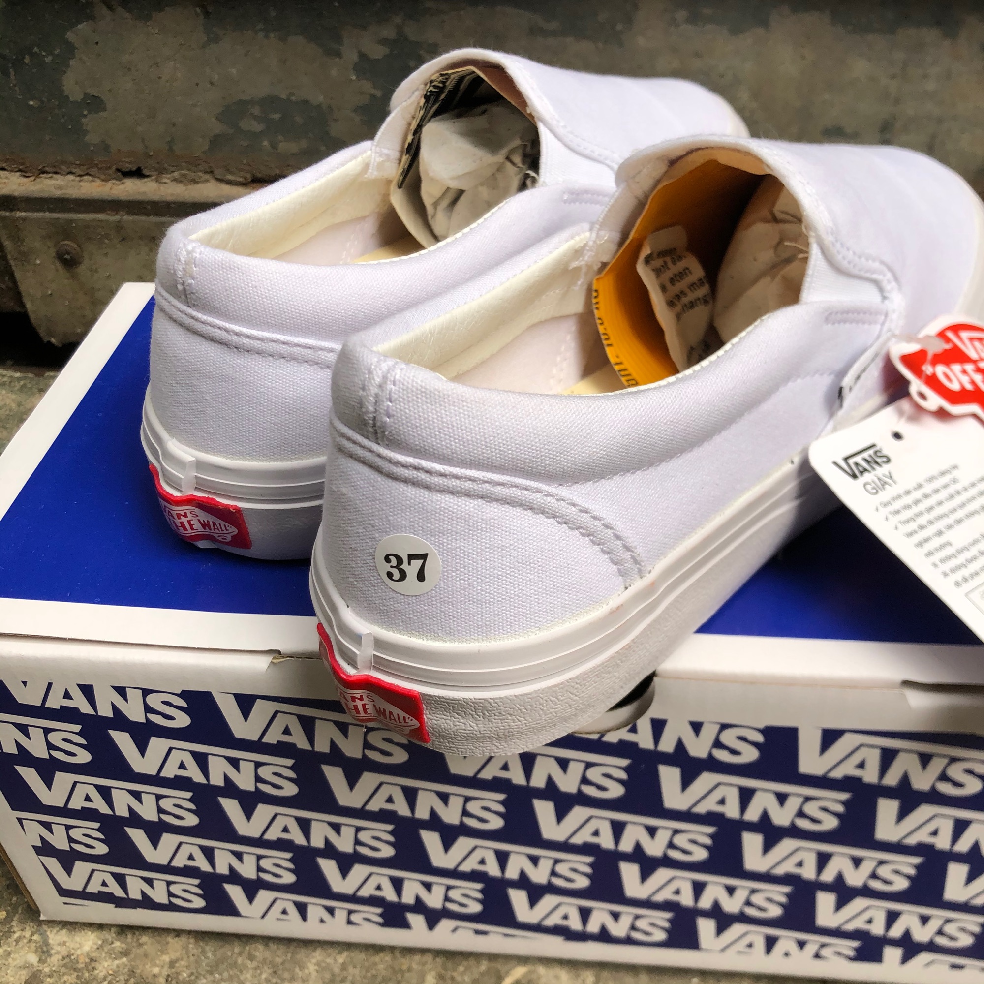 GIÀY VANS SLIP-ON TRẮNG (Full box, tag)