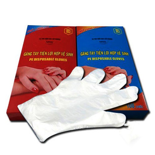 Găng tay nilong hộp 100 cái