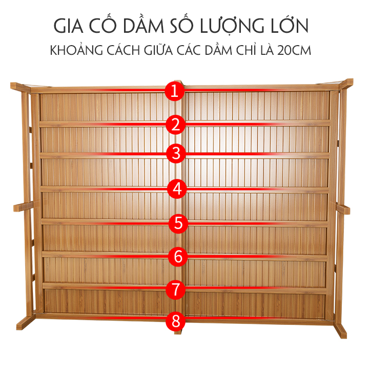 Portable Folding bamboo bed any age (120cm ~ 150cm)