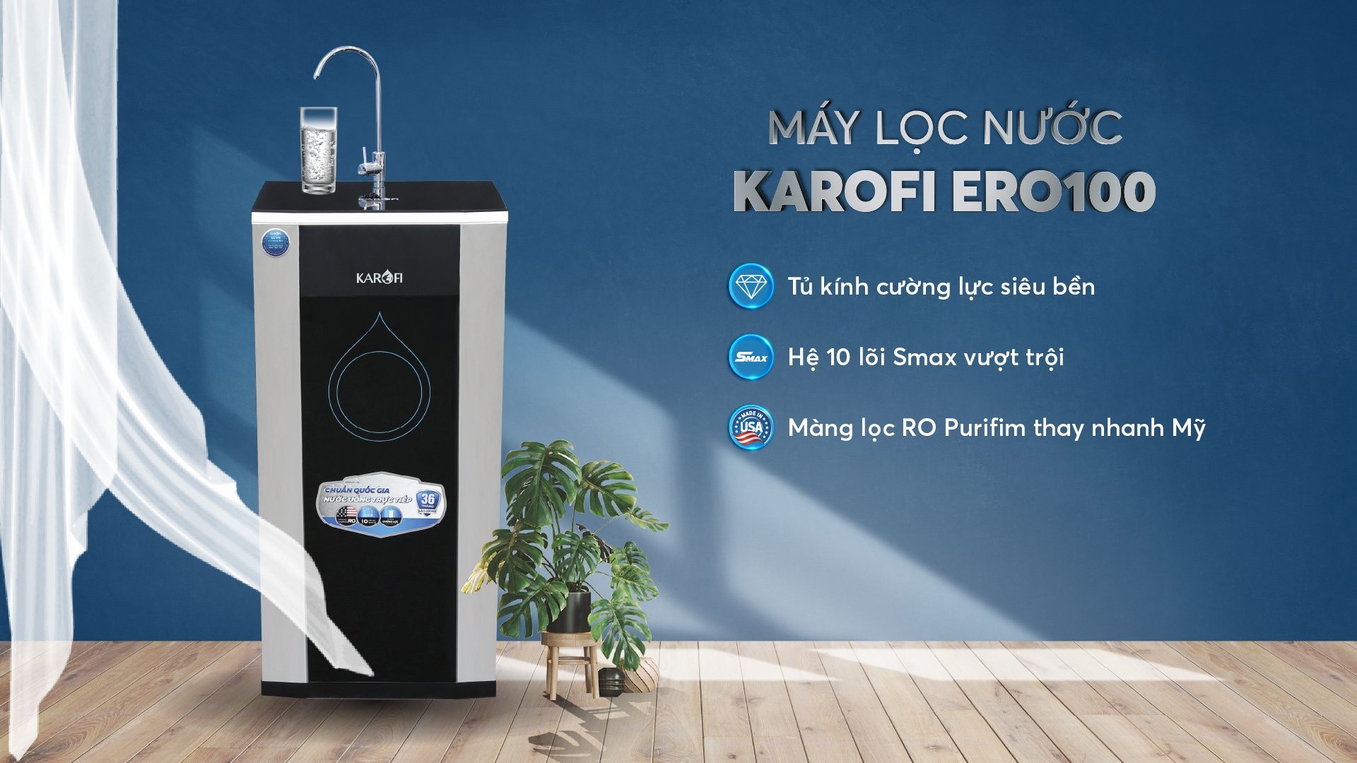 MÁY LỌC NƯỚC KAROFI ERO100V