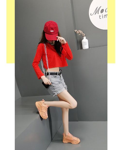 Giày thể thao nữ sneaker đế cao cá tính GN10 - cam