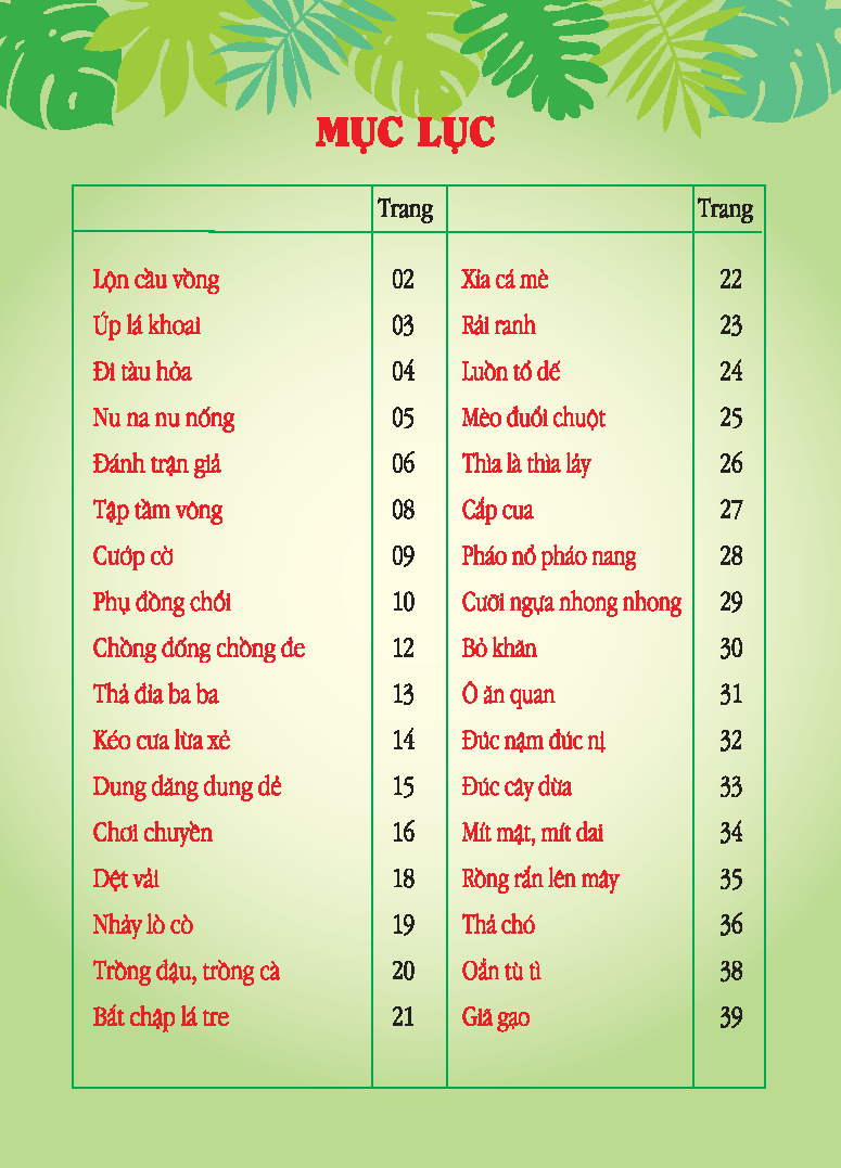 Sách - Đồng dao cho bé - Các trò chơi dân gian