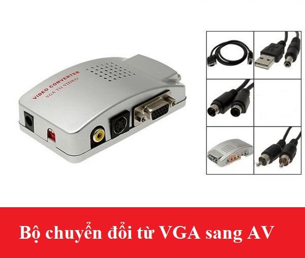 Hộp chuyển đổi tín hiệu từ VGA sang SVIDEO - AV (Trắng)