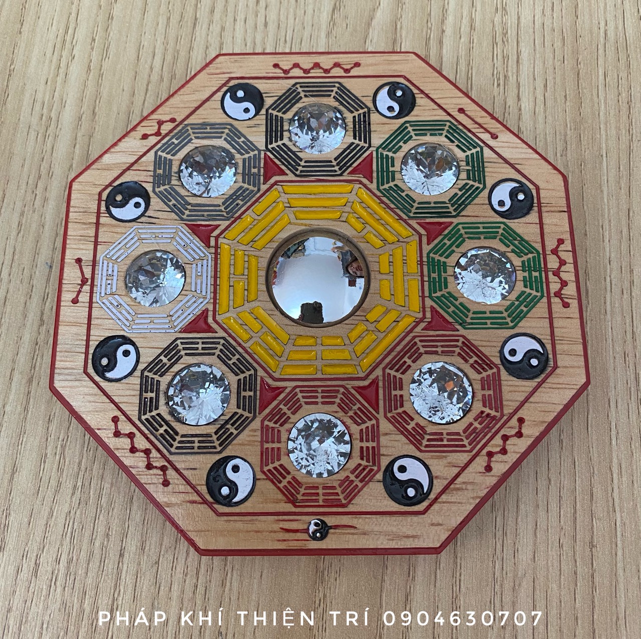 Wooden evil Bowl Mirror