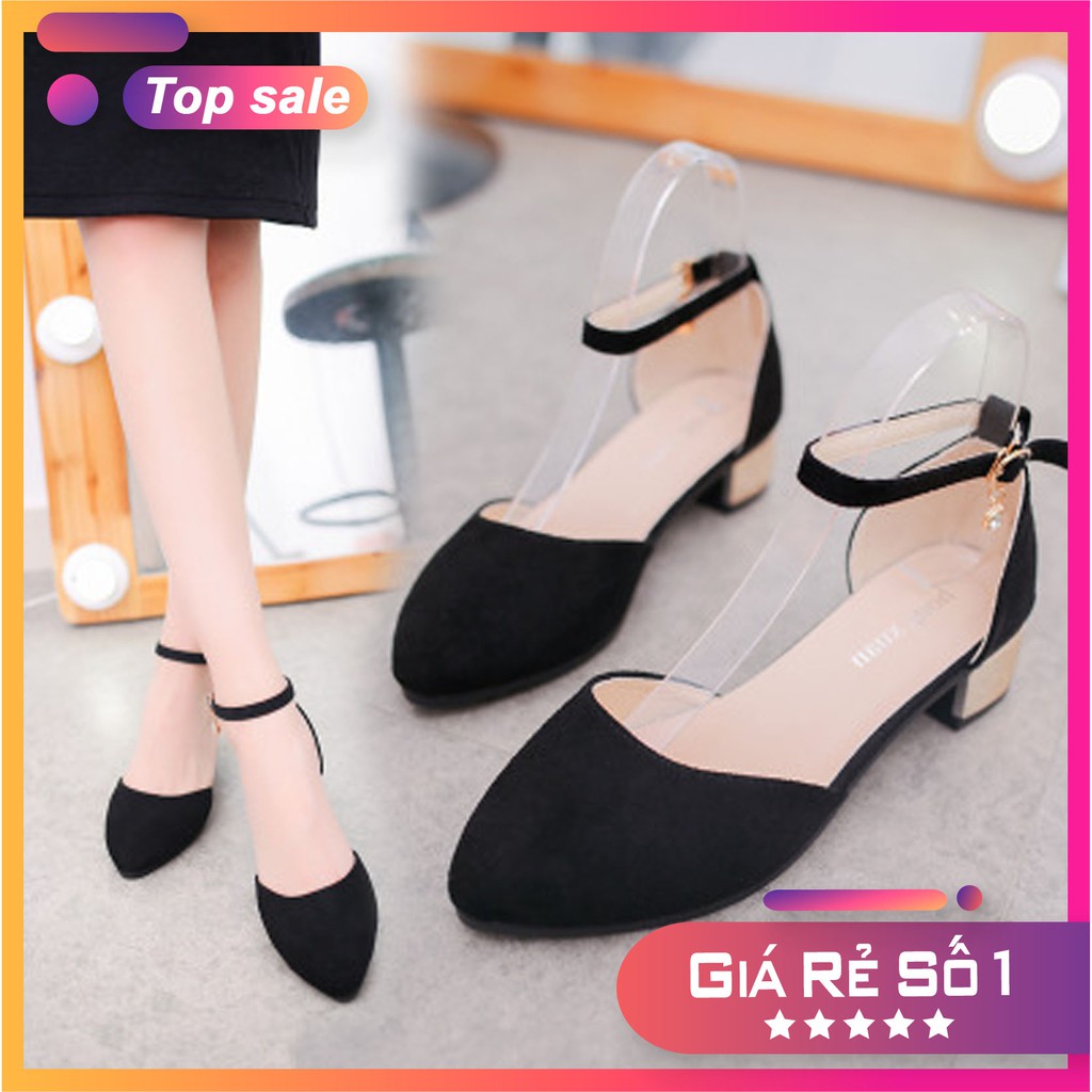 Giày Cao Gót Nữ Trẻ Trung Đế Thấp 3Cm