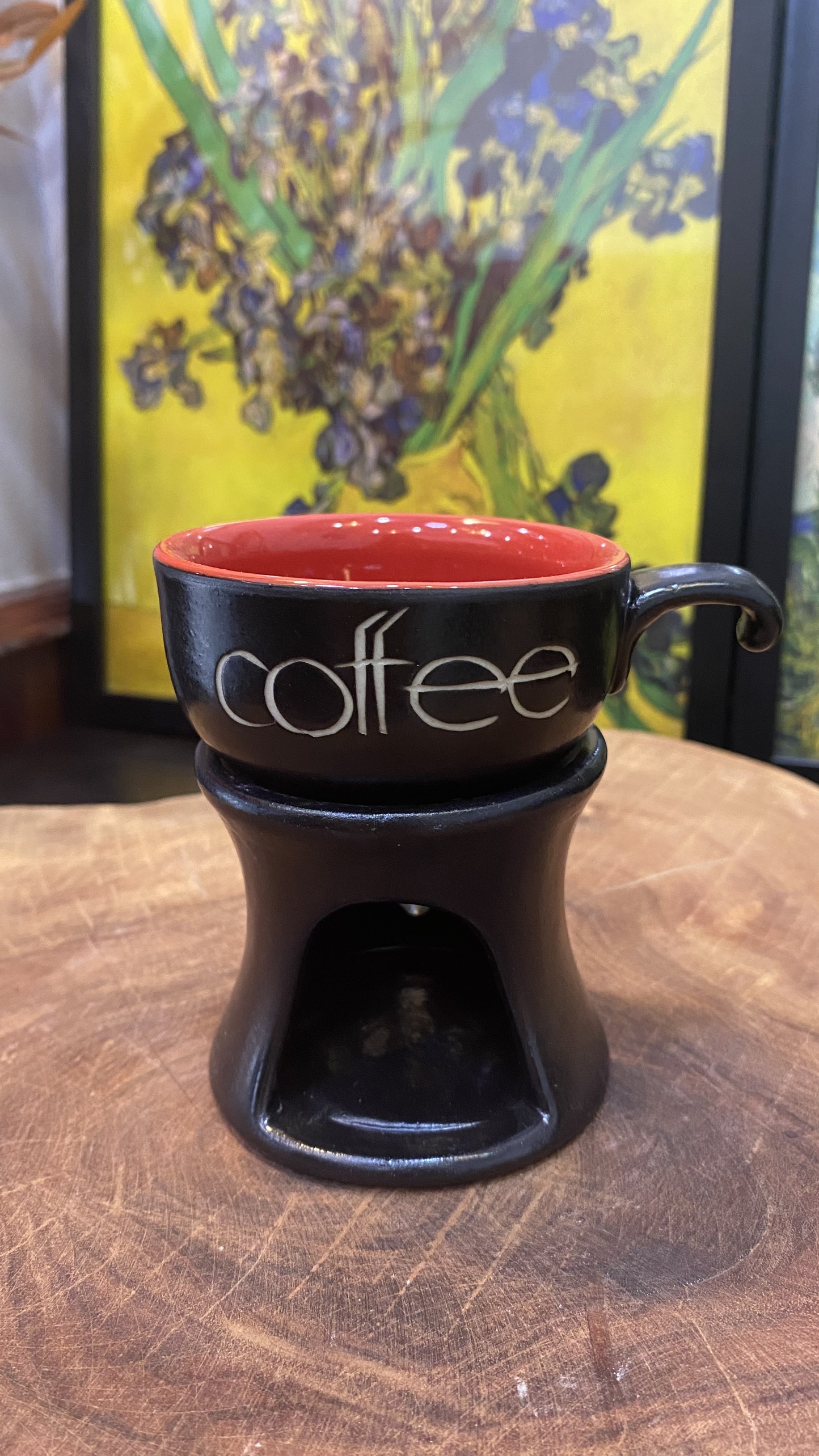 Bộ coffee thấp chân đốt nến - Gốm sứ Bát Tràng/ Ly coffee