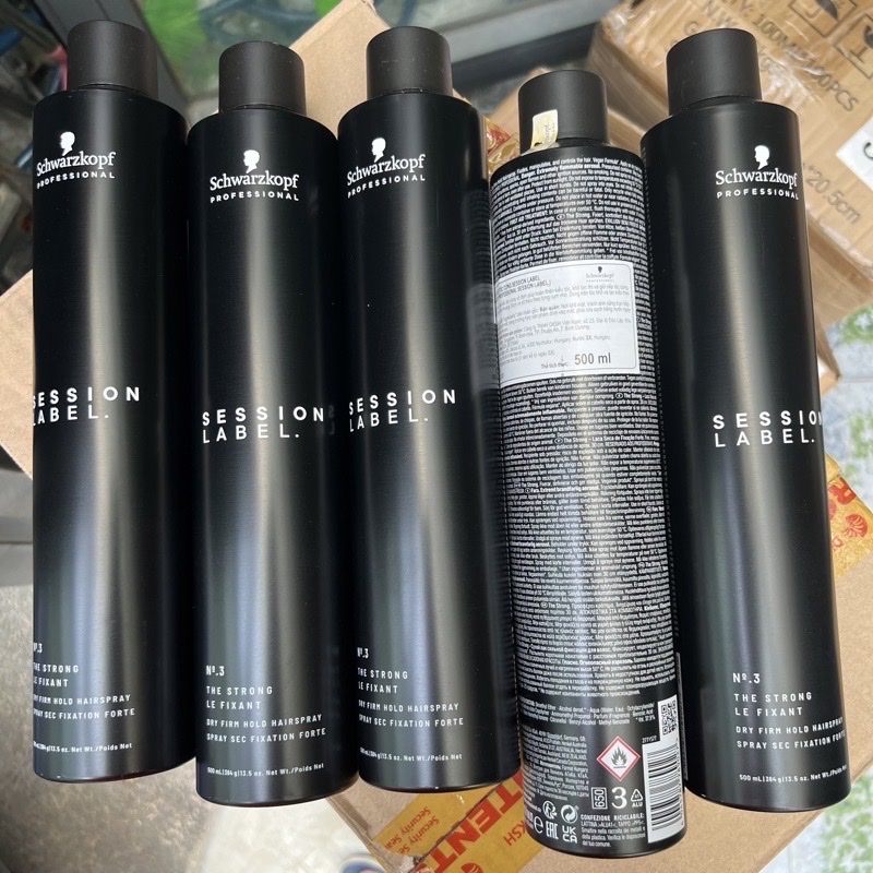 Gôm xịt tóc siêu cứng Osis+ Black Super Dry Fix Schwarzkopf 500ml ( Strong Hold Hairspray)
