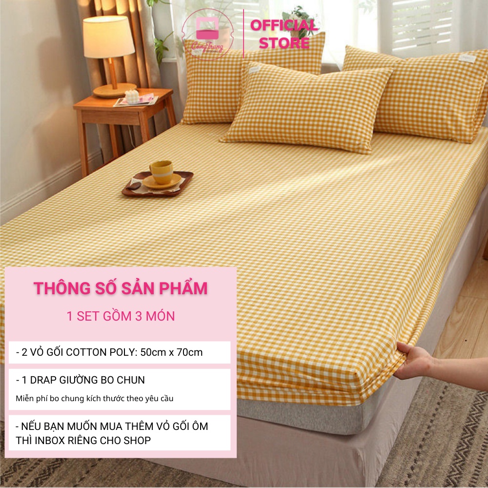 Ga Gối Cotton Tici Kẻ Mẫu Mới Nhất - Nhập Khẩu Không bai xù, Không phai màu