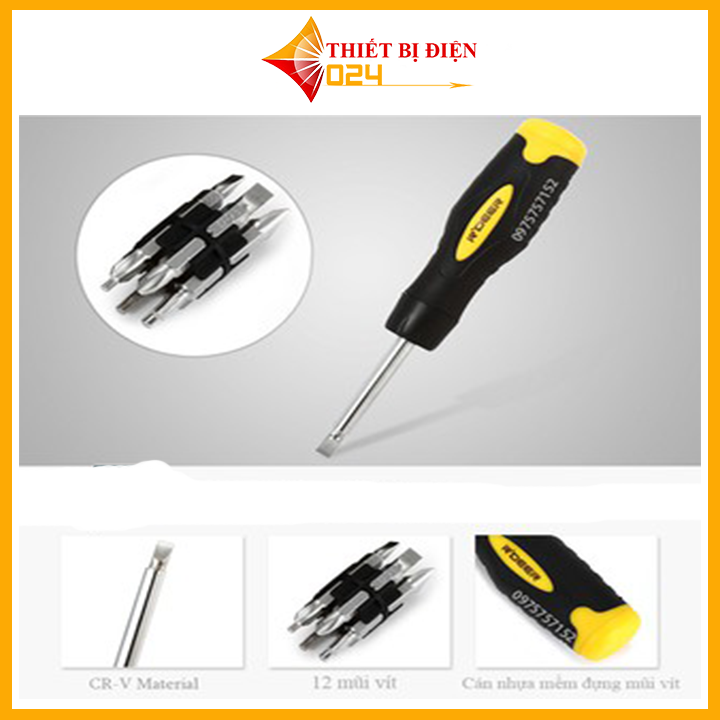 Tua Vít R'DEER RT-1613 Tặng 12 Đầu Vặn Vít