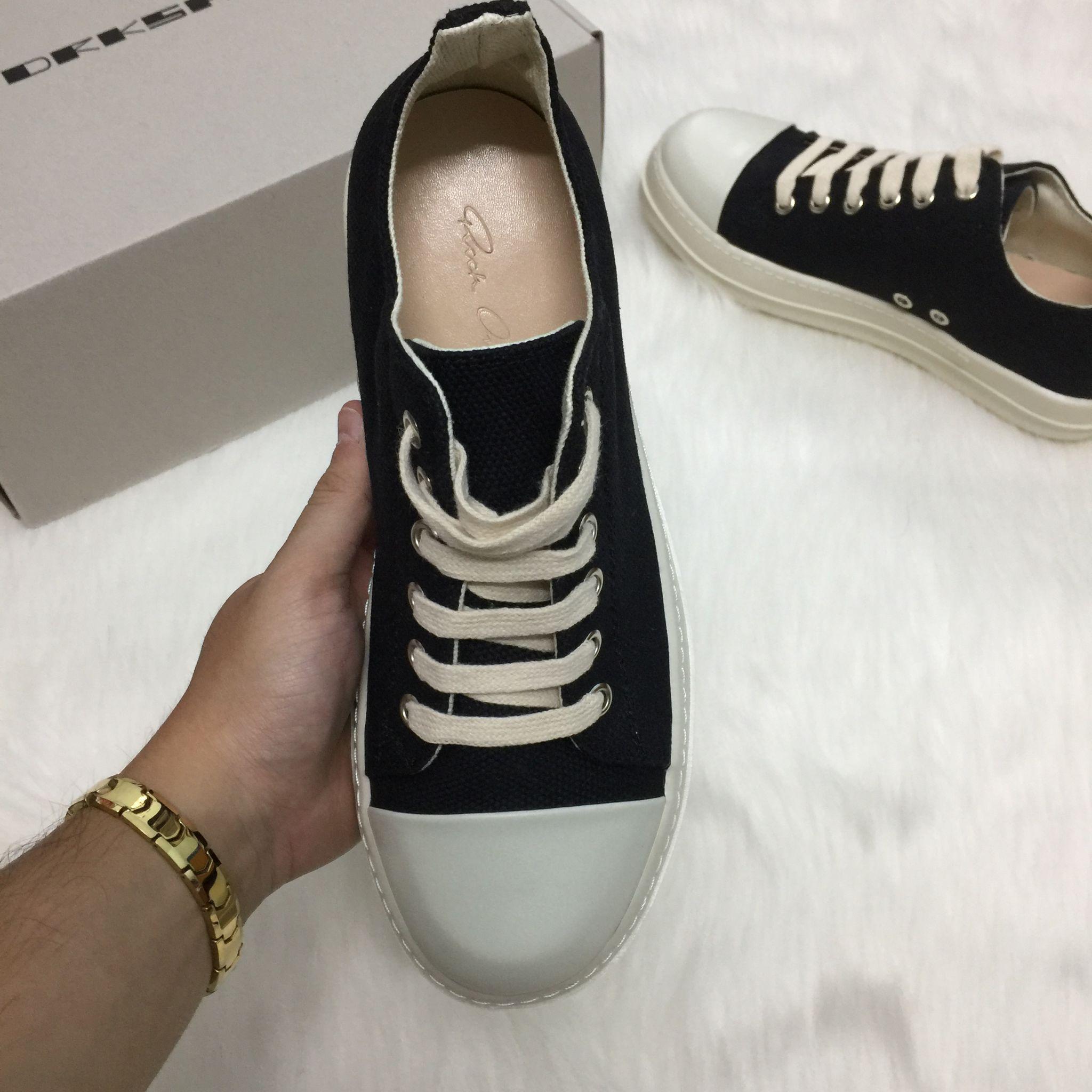 [Tặng Hộp & Tặng Tất] Giày Thể Thao Sneaker Rick Owen Cổ Thấp Đế Thơm - Nam Nữ