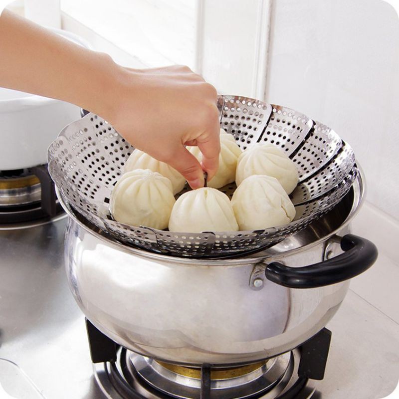 [GIÁ HỦY DIỆT] RỔ HẤP INOX SÁNG BÓNG KHÔNG RỈ _RỔ HẤP ĐA NĂNG