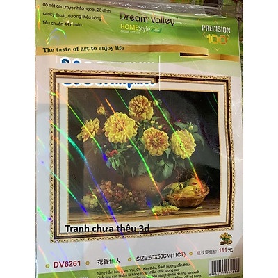 TRANH THÊU CHỮ THẬP BÌNH HOA HƯỚNG DƯƠNG LV3342 nhiều mẫu