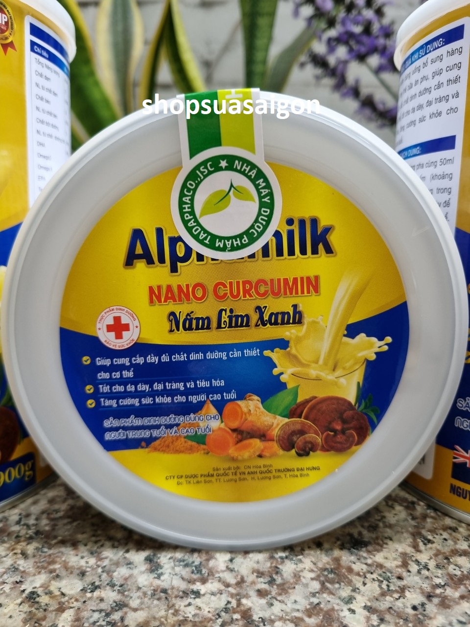 [900gr/hộp-Date 2026] Sữa bột ALPHAMILK NANO CURCUMIN NẤM LIM XANH.