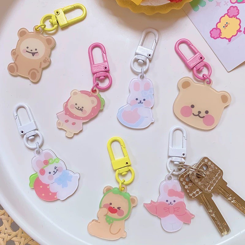 [MK02] Móc khóa acrylic keychain gấu thỏ đáng yêu