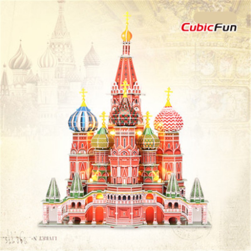 Mô hình giấy 3D CubicFun - Led Quảng Trường Đỏ - St. Basil's Cathedral- (L519h)