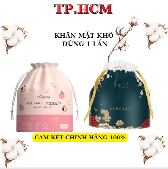 khăn lau mặt 1 lần animerry cuộn 40 khăn