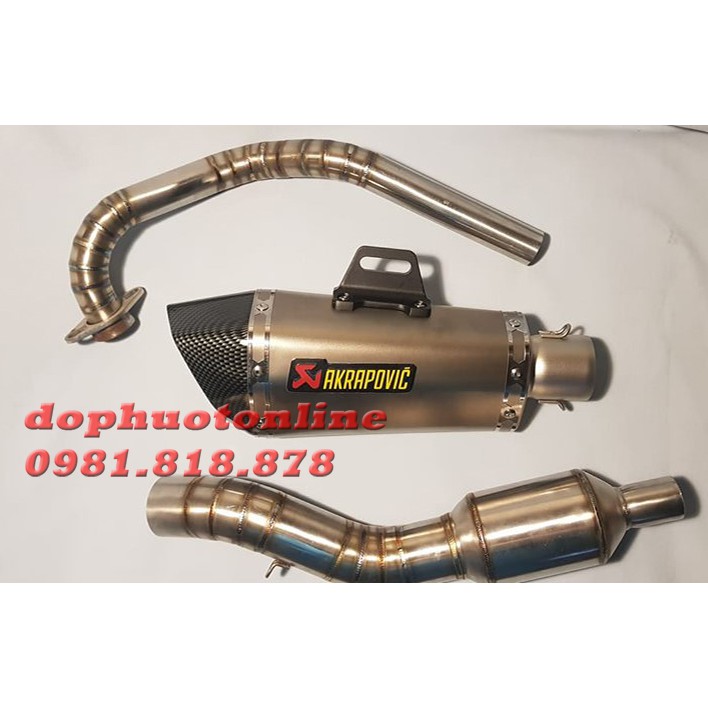 Lon Pô Akrapovic Đùi Gà Bạc - Tem Lazer, Siêu Trầm 
