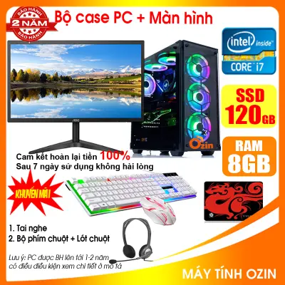 [Trả góp 0%]Bộ máy tính để bàn Game - Học tập LED + Màn 24 inch CPU G2020 / i7-3770 / Ram 4-8GB / SSD 120-240GB / VGA 1- 2GB chơi PUBG mobile LOL Fifa4 GTA 5 ... [TẶNG: Phím chuột + lót chuột + Tai nghe] GAi73 LOZ