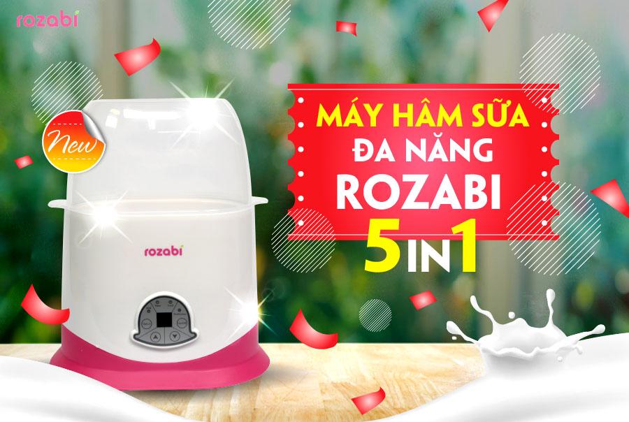Máy hâm sữa siêu tốc 5 chức năng rozabi mới