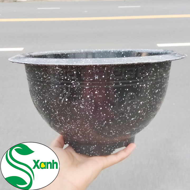 Bộ 5 chậu nhựa đen giả đá T28 (280x150)