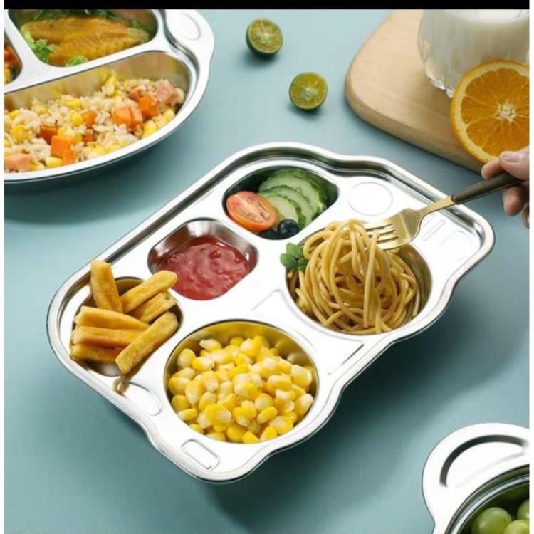 khay cơm,khay ăn dặm cho các bé inox 304 cao cấp