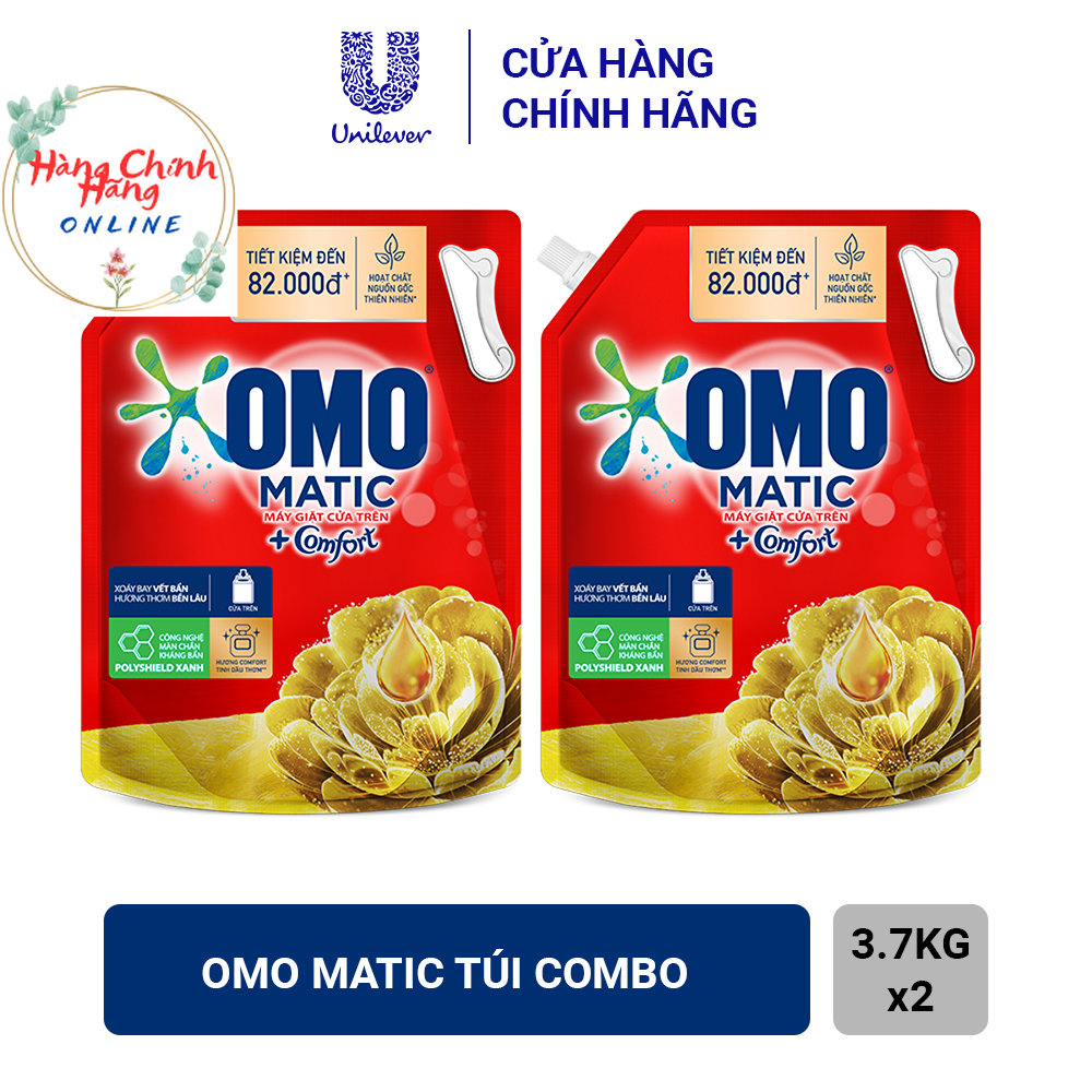 Combo 2 Túi Nước Giặt OMO Matic Comfort 3.6kg Hương Tinh dầu thơm