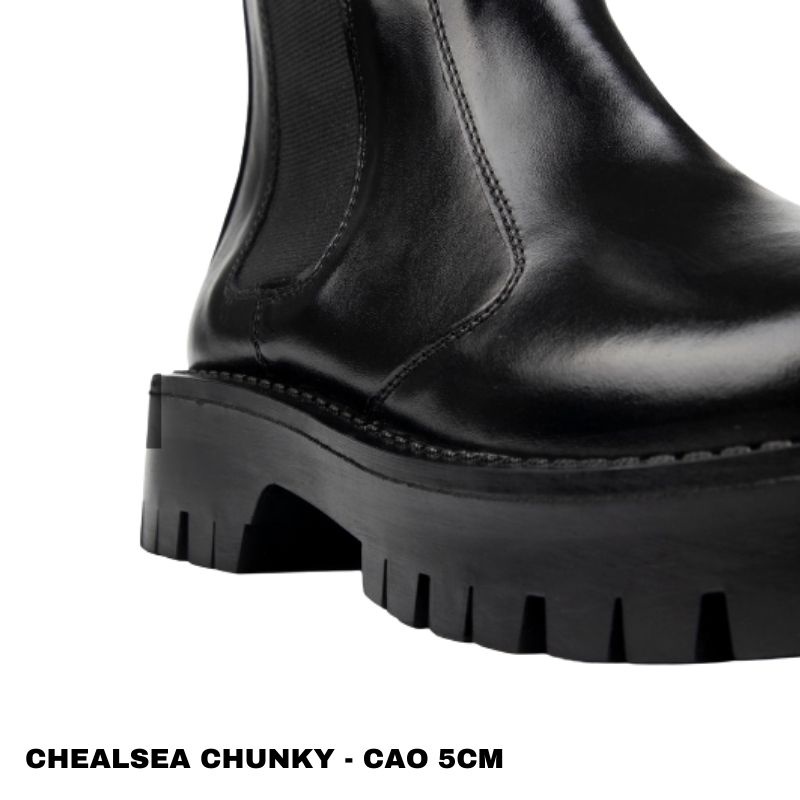 Giày boot nam chunky chelsea boots cổ cao mũi tròn BB03 , giày bốt da cao  cổ đế tăng chiều cao 5cm 