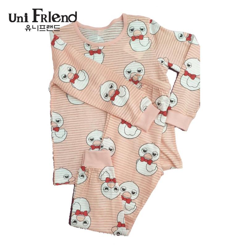 Nơi bán Đồ bộ mặc nhà bé gái Unifriend thun dài hoạ tiết chú vịt U9SSTD16