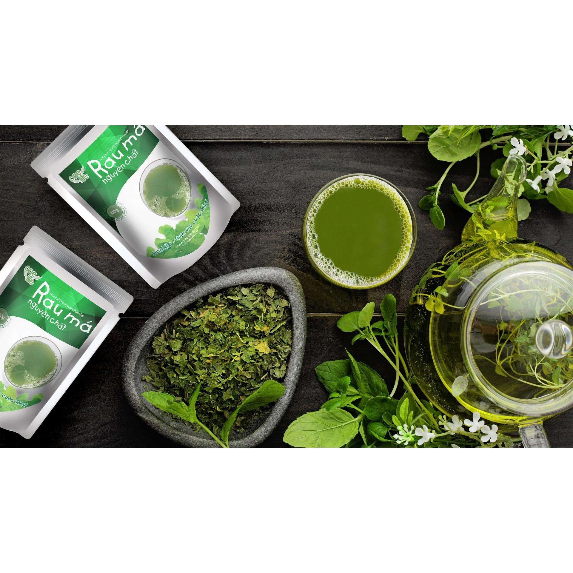 Combo Bộ Quà Tặng Cao Cấp OneLife (Bột Rau Má Nguyên Chất & Sinh Tố Rau Má Đậu Xanh Cốt Dừa)