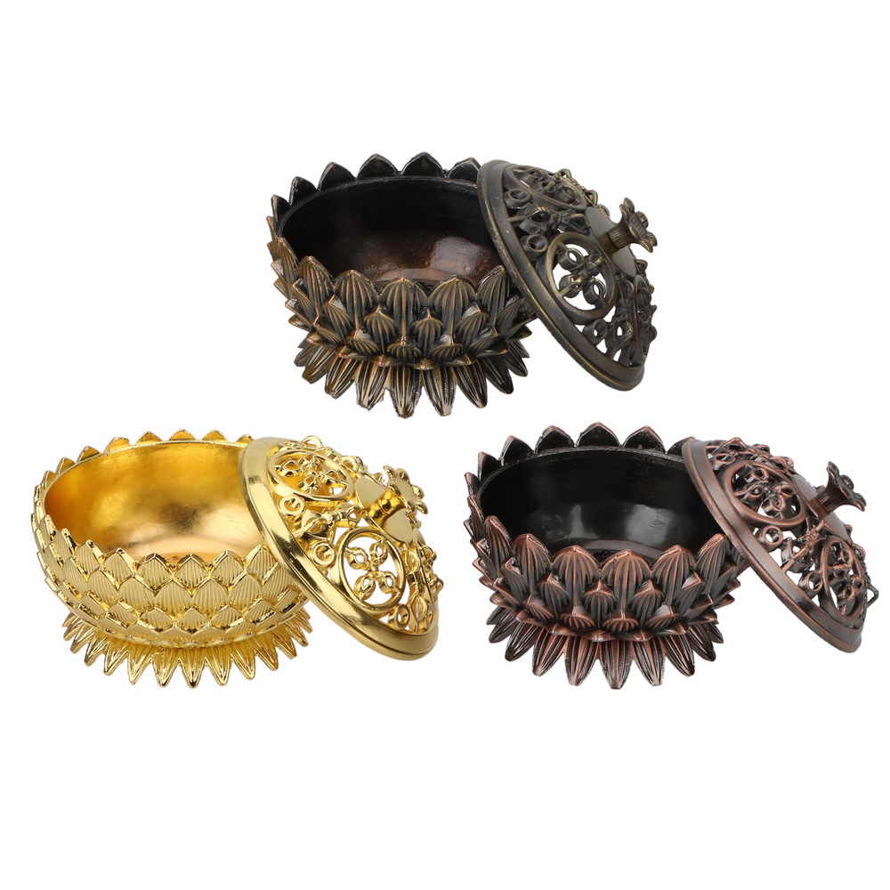 Lư Đồng Hình Hoa Sen Có Nắp Đậy Dùng Đốt Trầm Hương