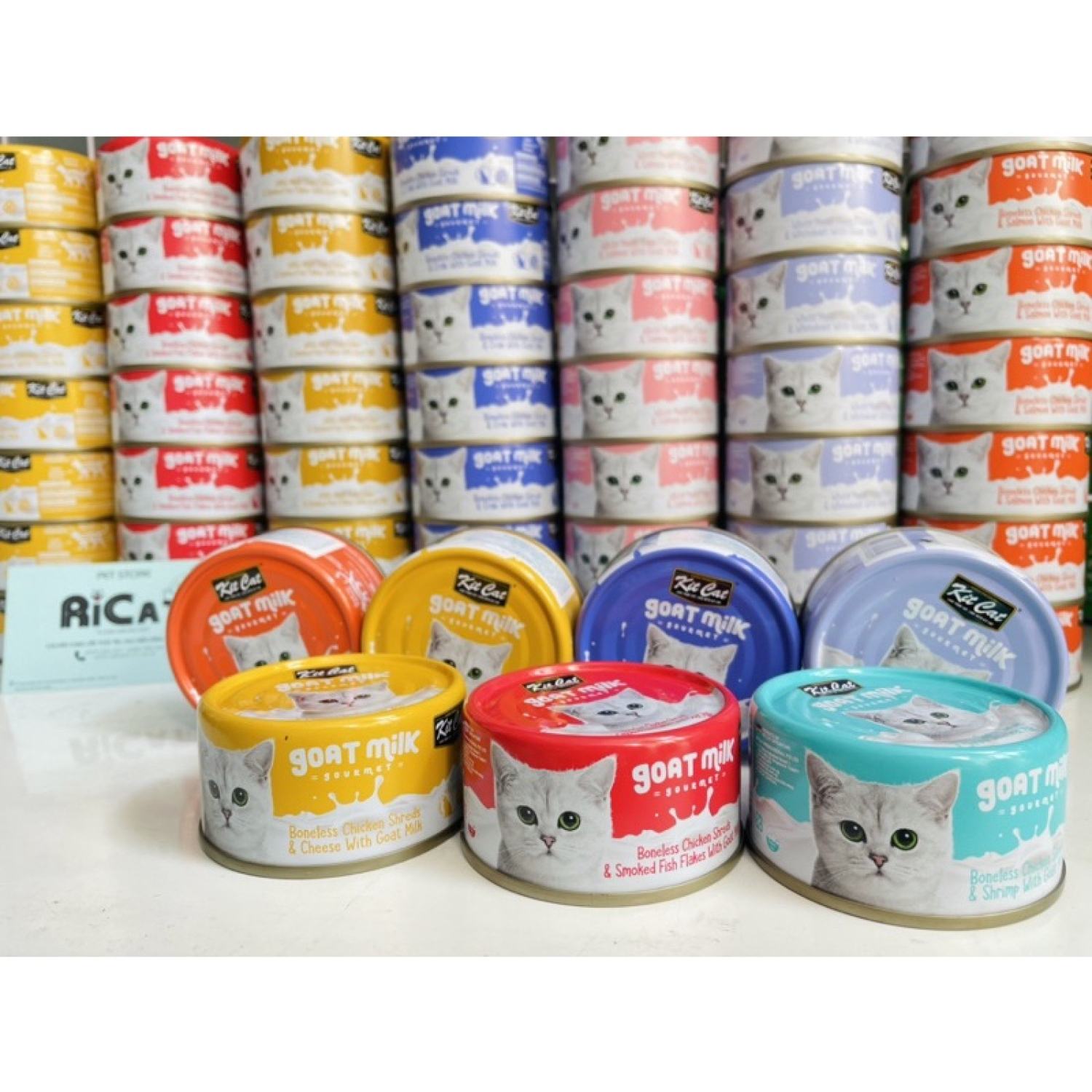 Pate KITCAT Goat Milk Sữa Dê cho Mèo mọi lứa tuổi Lon 70g