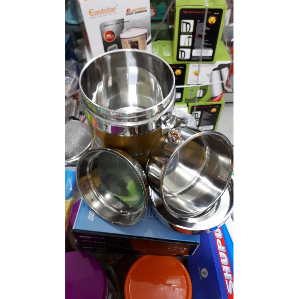 CẠP LỒNG CƠM INOX CAO CẤP 3 TẦNG