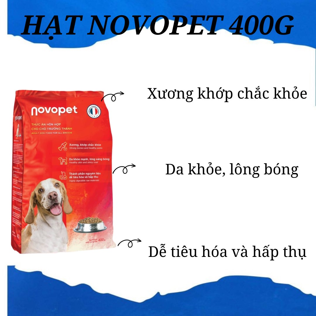 Thức ăn hạt cho chó trưởng thành Novopet 400g
