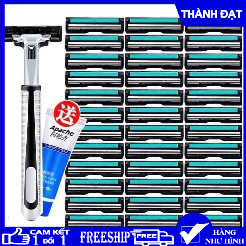 [ GIẢM 20K SHIP CHO MỌI ĐƠN HÀNG ] Bộ Dao Cạo Râu 36 Lưỡi Kép - 1 Bộ Gồm Có Bàn Cạo + 36 Lưỡi Kép + 1 Kem Cạo Râu đi Kèm Siêu Tiện Lợi, Bộ Dao Cạo Râu + 36 Lưỡi Dao Thay Thế - TẶNG Kèm Túy Kem Tạo Bột Cạo Râu - Dao Cạo Râu đa Năng
