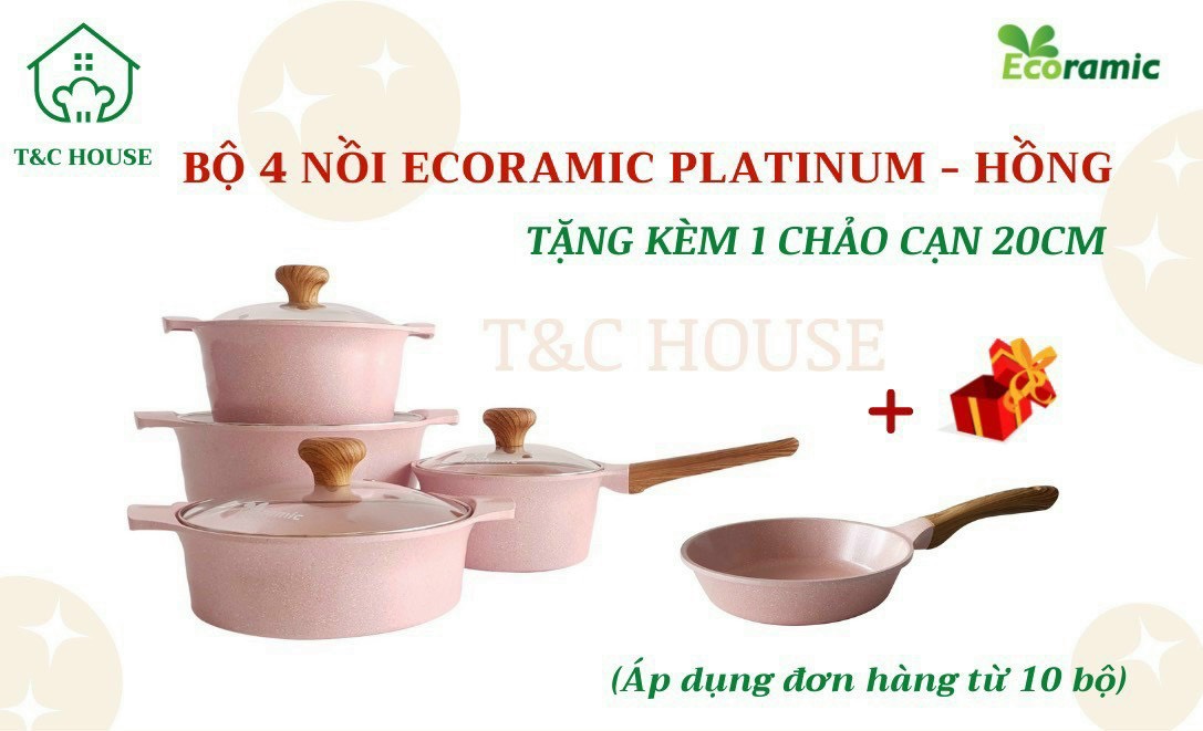 BỘ NỒI ĐÚC PLATINUM HỒNG PHẤN(quánh16,nồi18,nồi thấp20,nồi 22cm)