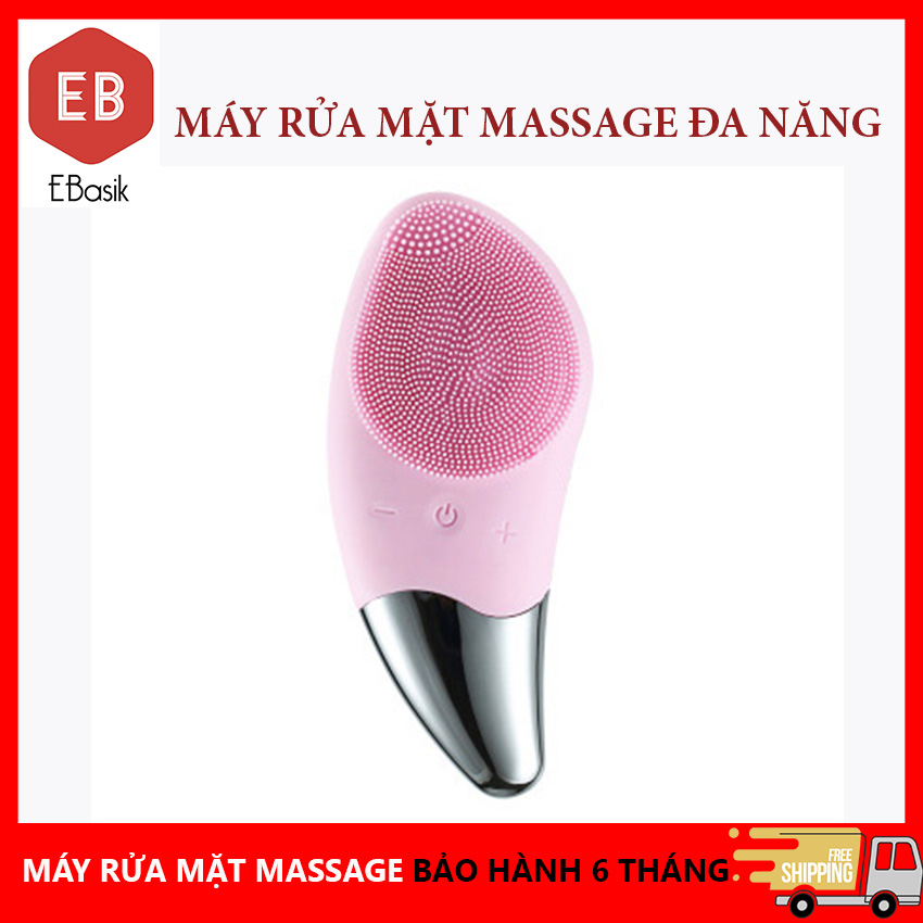 Máy Rửa Mặt Massage Mini Đa Năng 5 Trong 1 - Công Nghệ Sóng Âm Với Đầu Cọ Silicone Giúp Làm Sạch Sâu, Nâng Cơ Chống Lão Hóa. Cung Cấp Bởi EBasik