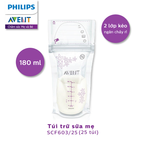 Túi trữ sữa Philips Avent 180ml SCF603/25 (25 cái)
