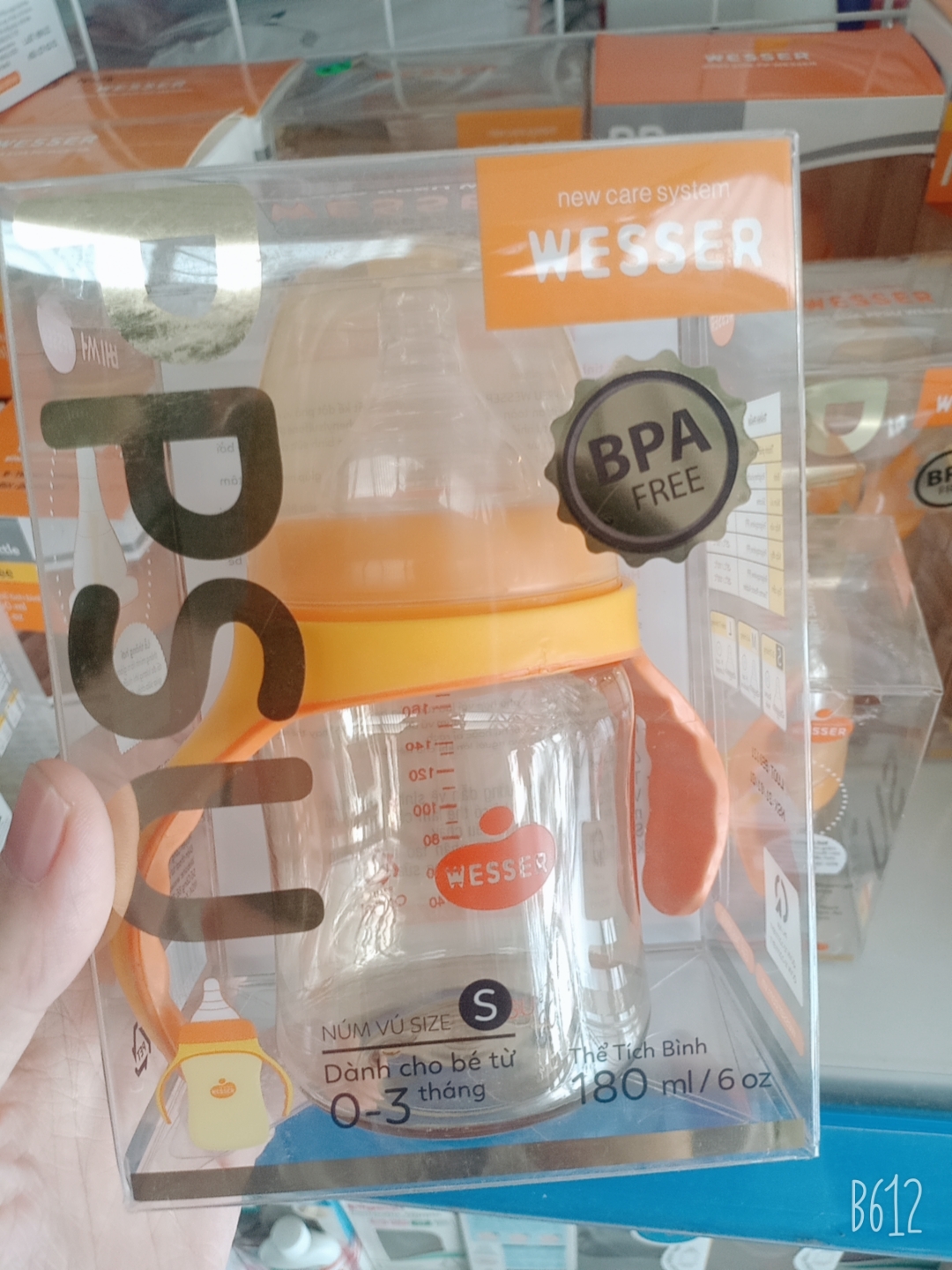 Bình sữa cổ rộng Wesser PPSU 180ml - S