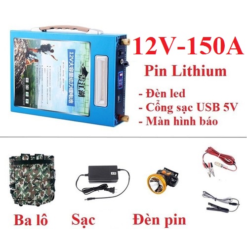Bình Pin lithium 12V - 150Ah - Pin lithium 12V - 150Ah - Tây Nguyên Shopping phụ kiện chuyên dành cho xe ô tô