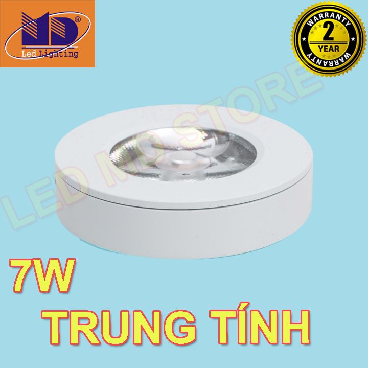 Đèn led ốp nổi COB Tròn 7W trang trí tủ rượu, tủ kính, tủ trưng bày, showroom siêu sáng, giá tốt, bảo hành 24 tháng