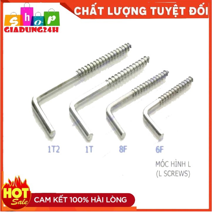 Móc chữ l, móc màn- móc tranh ảnh 4cm,6cm,8cm,10cm,12cm-giadung24h